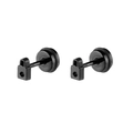 Minimalistische schwarze Edelstahl-Ohrstecker mit Vorhängeschloss-Design und mattem Finish - Schwarz