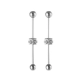 Piercing industrial in acciaio chirurgico con dettaglio cubo di cristallo - Argento