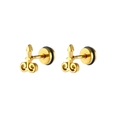 Orecchini a perno in acciaio inossidabile dorato con design geometrico a freccia e volute - Stile Pezzo Singolo Oro (SY715)