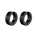 Ear cuff in acciaio inossidabile nero con incisione a pois per orecchie senza buchi - Nero