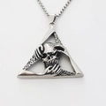 Collana gotica in acciaio inossidabile con pendente teschio triangolo per uomo - Argento
