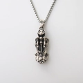 Collier avec pendentif Pixiu argenté rétro, gravure de bête et chaîne vénitienne - Argenté