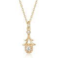 Elegant gold S925 sterling silver floral necklace with sparkling zircon pendant - 925 Silver / Pendant Only (No Chain)