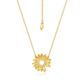 S925 sterling silver sunflower pendant necklace with gold finish and zircon stones - 925 Silver / Gold