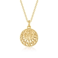 Elegant gold hollow leaf pendant necklace made of S925 silver for women - Pendant Only (No Chain) / 925 Silver