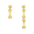 Handgemaakte geborstelde gouden S925 zilveren bot oorbellen met asymmetrisch ontwerp voor dames - 925 zilver / 10K Goud