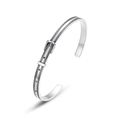 Brazalete de plata de ley S925 minimalista con un diseño creativo de hebilla de cinturón - Brazalete de Hebilla (BL023540) / Brazalete de Plata Envejecida