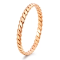 Elegante anello a corda intrecciata da 2mm in oro rosa 18K da donna stile minimal - US 6 / Oro rosa