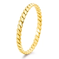 Anello a treccia minimalista in oro 18K con design a spirale lucido da 2mm - US 6 / Oro