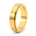Geborsteld goudkleurige roestvrijstalen spinnerring met cijfergravure voor ontspanning - US 6 / Goud