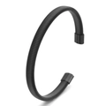 Dettaglio della trama a spirale nera e delle punte cilindriche dell'anello del bracciale a C - 6mm di Larghezza / Nero