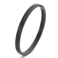Bracciale in acciaio inossidabile nero con trama a V e chiusura a scatto laterale - Nero