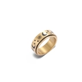 Gouden titanium stalen spinner ring met hemelse zon maan en ster motieven design - US 6 / Goud