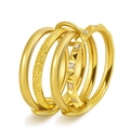Macro view of linked 18K gold ring set with frosted texture and cubic zirconia details - Gold Sandblast Style
