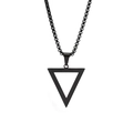 Collar minimalista negro para hombre con colgante de triángulo y cadena de caja de acero - Solo colgante / Negro