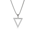 Collar minimalista de acero inoxidable plateado con colgante de triángulo para hombre - Solo colgante / Plateado