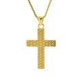 Gouden titanium stalen kruis hanger ketting met gegraveerd oogpatroon op witte basis - Goud (Alleen Hanger)