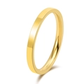 Anillo minimalista de acero de titanio dorado de 2mm con superficie lisa pulida - US 5 / Dorado