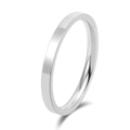 Anillo plano minimalista de acero de titanio pulido de 2mm con acabado de espejo plateado - US 5 / Plateado