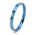Anillo minimalista de acero inoxidable de 2 mm con acabado en azul brillante pulido - US 5 / Azul