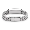 Men's hip hop punk double-row woven titanium steel bracelet with magnetic clasp - 19cm