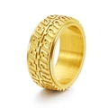 Bague tournante en acier inoxydable doré pour homme avec motif de pneu punk - US 7 / Doré