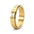 Gouden spinnerring met steentextuur, draaibare roestvrijstalen ring voor heren en dames - US 5 / Goud