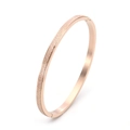 Bracelet jonc minimaliste en acier titane or rose 18K avec finition dépolie et polie - 4mm Largeur / Or rose