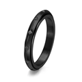 Matzwarte 3mm draaibare ring met piramidevormige noppen van roestvrij staal metaal - US 5 / Zwart