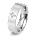 Anello a croce in acciaio inossidabile lucido per uomo e donna con accenti di diamanti - US 5 / Argento