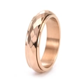 Drehbarer Ring in Roségold mit geometrischem Rautenmuster aus hochwertigem Edelstahl - US 6 / Schmaler Stil / Roségold