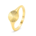 Minimalistischer 18K Gold Sonnenstrahl-Siegelring aus Edelstahl mit Sonnenmuster - US 5 / Gold
