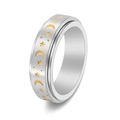 Drehbarer Stressabbau-Ring aus Edelstahl mit Stern und Mond in Silber und Gold - US 5 / Silber