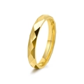 Macro di anello geometrico in oro 18K in acciaio inossidabile con sfaccettature a rombi - n.5 / 3mm / Oro