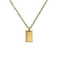 Minimalist 18K gold plated titanium bar pendant necklace with polished geometric design - Gold (With Chain)