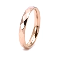 Anello minimalista in acciaio inossidabile placcato oro rosa 18K a forma rombica - n.5 / 3mm / Oro rosa
