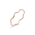 Minimalist wave ring for women in rose gold with a textured hammered finish on the band - US 7 / Rose Gold