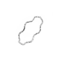 Detailed macro view of wave-shaped ring featuring a textured hammered silver finish - US 7 / Silver