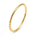 Bracelet jonc minimaliste en acier inoxydable doré 18K style bambou finition miroir - Doré