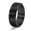 Anello girevole da uomo in acciaio inossidabile nero con motivo occhio del diavolo - US 6 / Nero