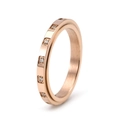Anillo giratorio bañado en oro rosa de 18K con circonitas cúbicas cuadradas brillantes - US 6 / Oro rosa