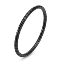 Bracelet jonc minimaliste en acier inoxydable doré 18K avec design poli en bambou - Noir