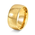 Anello largo in acciaio inossidabile oro 18K inciso con il Sutra del Cuore - US 6 / Oro