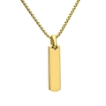 Collana con ciondolo a barra rettangolare dorata lucida e catena box in acciaio inox - Solo ciondolo / Oro