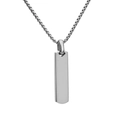 Collana minimalista in acciaio inossidabile con pendente rettangolare argento e catena box - Solo ciondolo / Argento