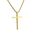 Collier croix en acier titane doré avec gravure de verset biblique sur chaîne - Collier Pendentif avec Chaîne / Or