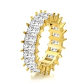 Eternity-Ring in Goldoptik mit rechteckigen Zirkonia-Steinen im Baguette-Schliff - US 6 / Gold