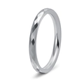 Polierter Wolframstahlring mit silberner geometrisch facettierter Oberflächenbeschichtung - US 5 / Silber
