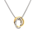 Hip hop titanium steel necklace featuring interlocking gold and silver love rings - 3mm 60cm Chain / Gold [With Chain]