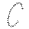 Minimalistischer Spiralarmreif aus Edelstahl mit Kugelenden für Damen in Silber - Silber